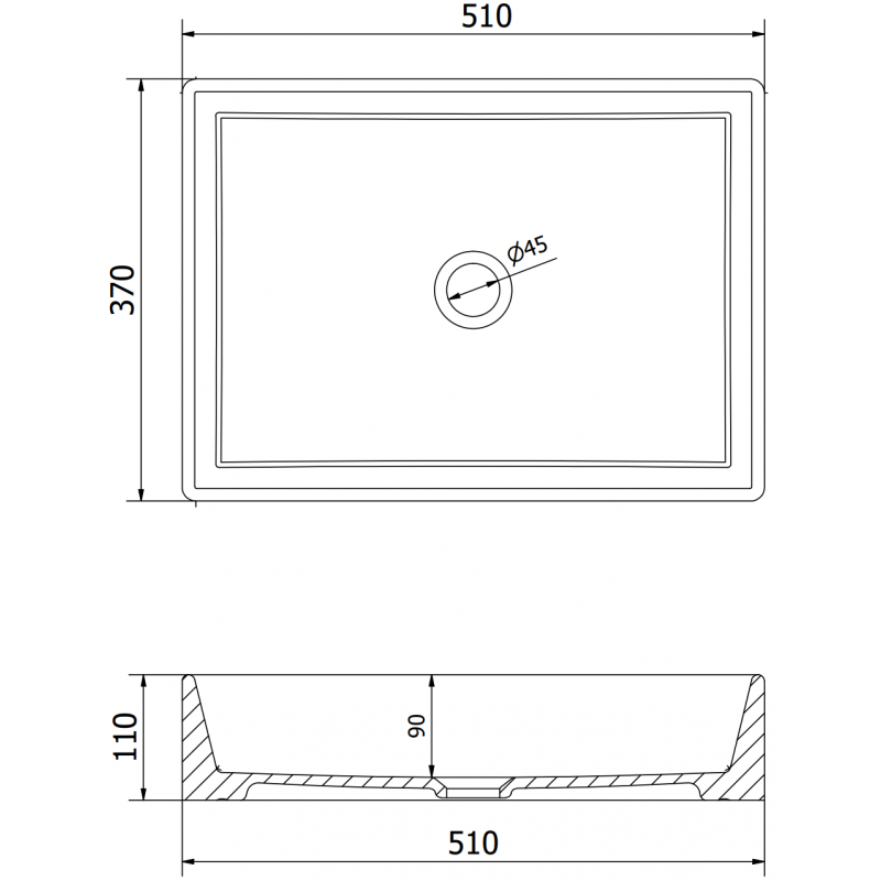 Mexen Goya countertop washbasin 51 x 37 cm, white - 22185000