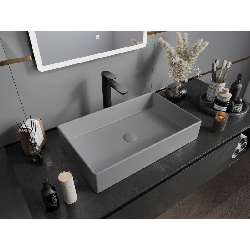 Mexen Goya countertop washbasin 60 x 37 cm, light gray matte - 22186061