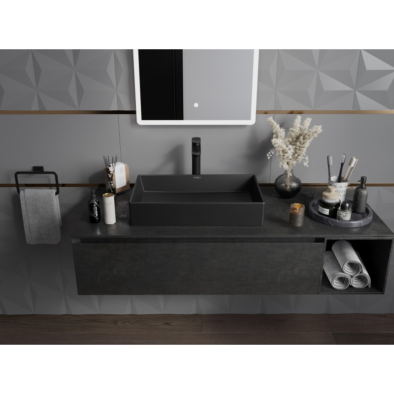 Mexen Goya 60 x 37 cm countertop washbasin, matte black - 22186085