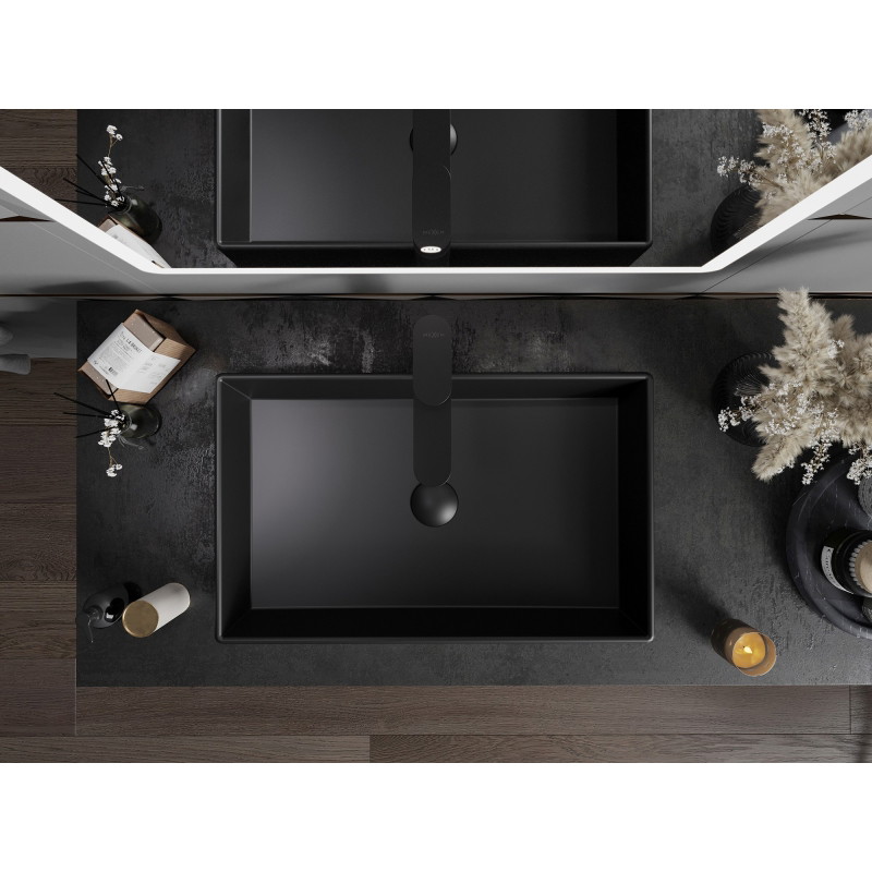 Mexen Goya 60 x 37 cm countertop washbasin, matte black - 22186085
