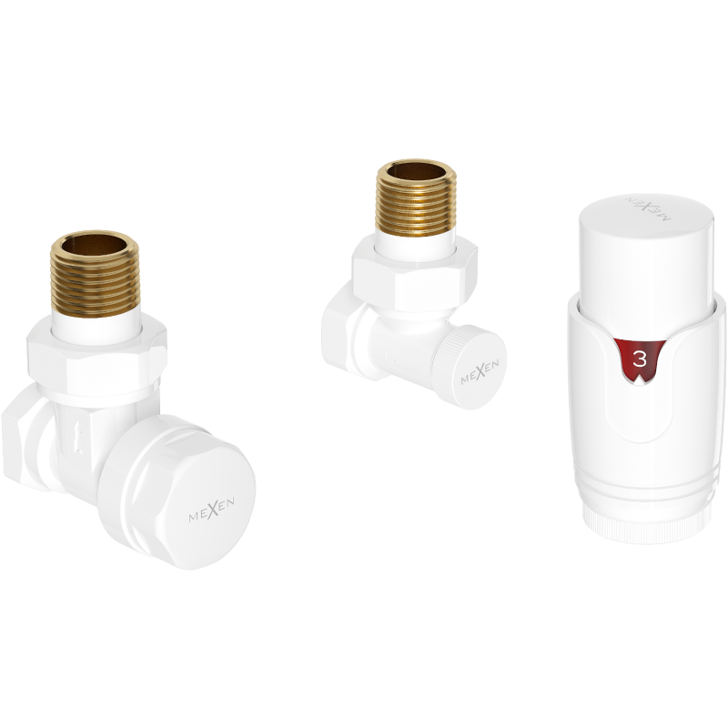 Mexen G00 angled thermostatic set, white - W901-900-20