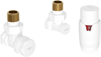 Mexen G00 angled thermostatic set, white - W901-900-20