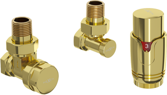 Mexen G00 angular thermostatic set, gold - W901-900-50