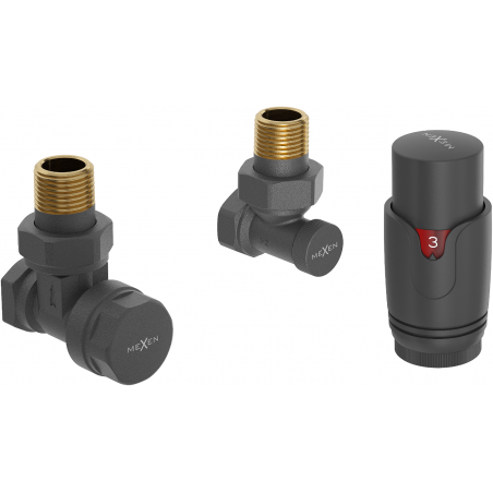 Mexen G00 angled thermostatic set, anthracite - W901-900-66