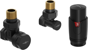 Mexen G00 angled thermostatic set, black - W901-900-70
