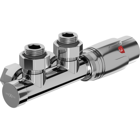 Mexen G00 angled thermostatic set, Duplex, DN50, chrome - W907-900-01