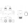 Mexen G00 angled thermostatic set, Duplex, DN50, chrome - W907-900-01