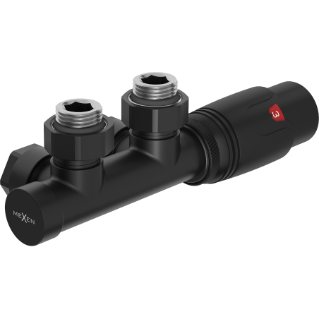 Mexen G00 angled thermostatic set, Duplex, DN50, black - W907-900-70