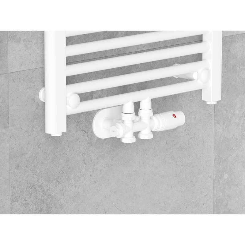 Mexen G00 angled/straight thermostatic set, Duplex, DN50, white - W908-900-20