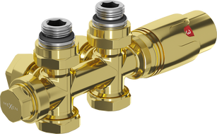 Mexen G00 Thermostatic Set, angled/straight, Duplex, DN50, gold - W908-900-50
