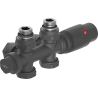 Mexen G00 angle/straight thermostatic set, Duplex, DN50, anthracite - W908-900-66