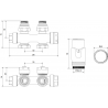 Mexen G00 thermostatic set angled/straight, Duplex, DN50, black - W908-900-70