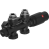 Mexen G00 thermostatic set angled/straight, Duplex, DN50, black - W908-900-70