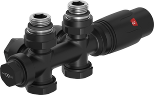 Mexen G00 thermostatic set angled/straight, Duplex, DN50, black - W908-900-70