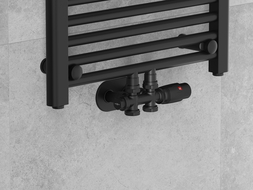 Mexen G00 angular/straight thermostatic set, Duplex, DN50, black - W908-900-70