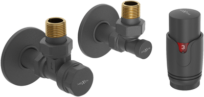 Mexen G00 angular thermostatic set with cover R, anthracite - W901-900-904-66