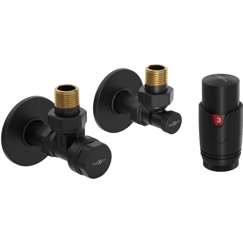 Mexen G00 angled thermostatic set with R cover, black - W901-900-904-70