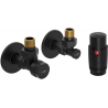 Mexen G00 angular thermostatic set with escutcheon R, black - W901-900-904-70