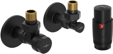 Mexen G00 angular thermostatic set with escutcheon R, black - W901-900-904-70