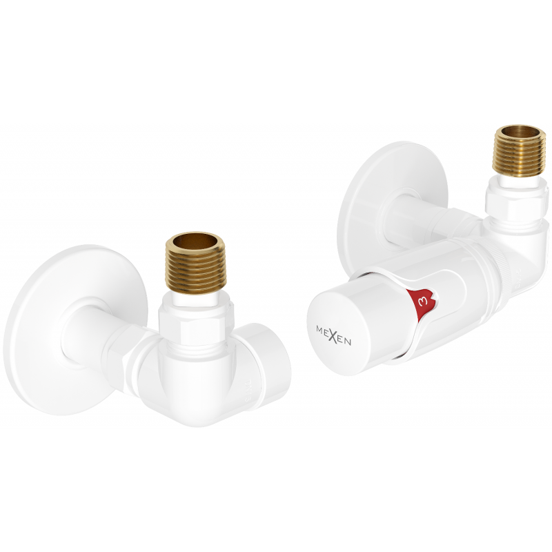 Mexen G00 axial thermostatic set with cover R, white - W903-900-904-20