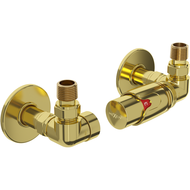 Mexen G00 axial thermostatic set with rosette R, gold - W903-900-904-50
