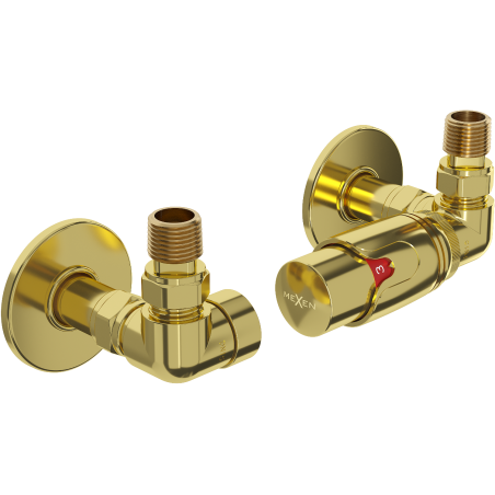 Mexen G00 axial thermostatic set with R cover, gold - W903-900-904-50