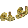 Mexen G00 axial thermostatic set with rosette R, gold - W903-900-904-50
