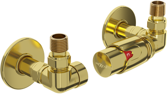 Mexen G00 axial thermostatic set with rosette R, gold - W903-900-904-50