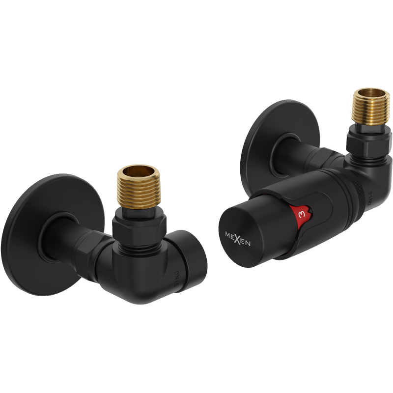 Mexen G00 axial thermostatic set with R cover, black - W903-900-904-70