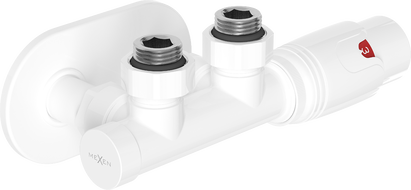 Mexen G00 angled thermostatic set with R cover, Duplex, DN50, white - W907-900-905-20