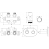Mexen G00 thermostatic set angle/straight with cover R, Duplex, DN50, white - W908-900-905-20