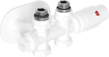 Mexen G00 thermostatic set angle/straight with cover R, Duplex, DN50, white - W908-900-905-20