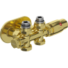 Mexen G00 thermostatic set angled/straight with R cover, Duplex, DN50, gold - W908-900-905-50