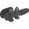 Mexen G00 thermostat set angled/straight with R escutcheon, Duplex, DN50, anthracite - W908-900-905-66
