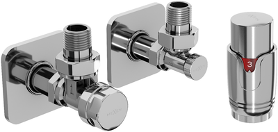 Mexen G00 angled thermostatic valve set with S cover, chrome - W901-900-909-01