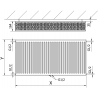 Mexen CC33 panel radiator 600 x 1000 mm, bottom middle connection, 2335 W, anthracite - W6C33-060-100-66