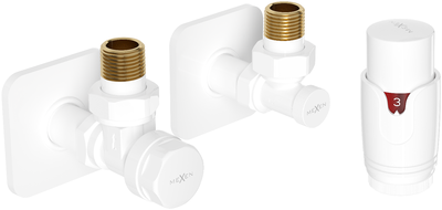 Mexen G00 thermostatic angled set with S masking, white - W901-900-909-20