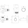 Mexen G00 angled thermostatic set with cover S, gold - W901-900-909-50