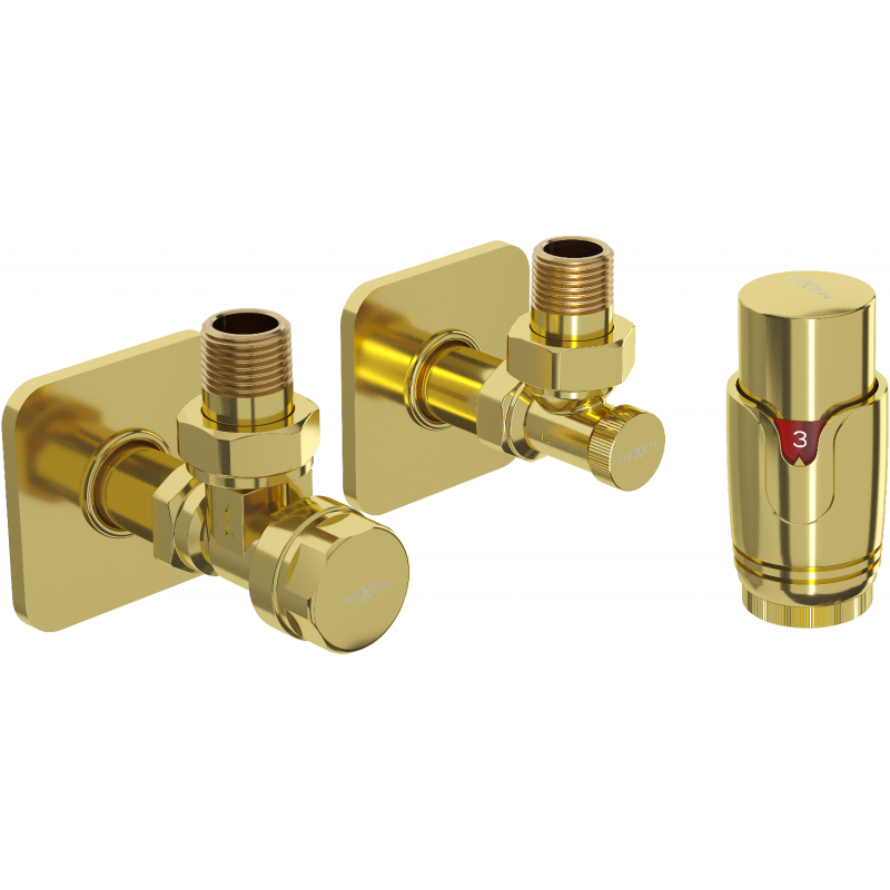 Mexen G00 angled thermostatic set with S cover, gold - W901-900-909-50