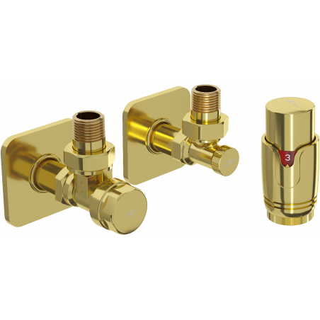 Mexen G00 angled thermostatic set with cover S, gold - W901-900-909-50