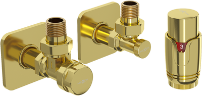 Mexen G00 angled thermostatic set with cover S, gold - W901-900-909-50