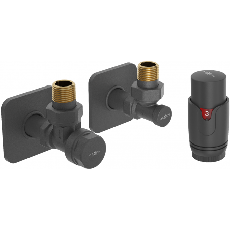 Mexen G00 angular thermostatic set with S cover, anthracite - W901-900-909-66