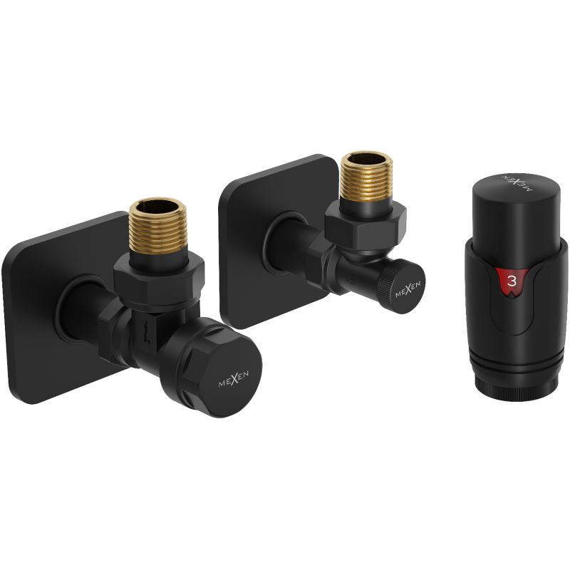 Mexen G00 angled thermostatic set with masking S, black - W901-900-909-70