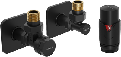 Mexen G00 thermostatic angled set with S cover, black - W901-900-909-70