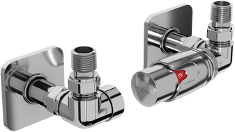 Mexen G00 axial thermostatic set with cover S, chrome - W903-900-909-01