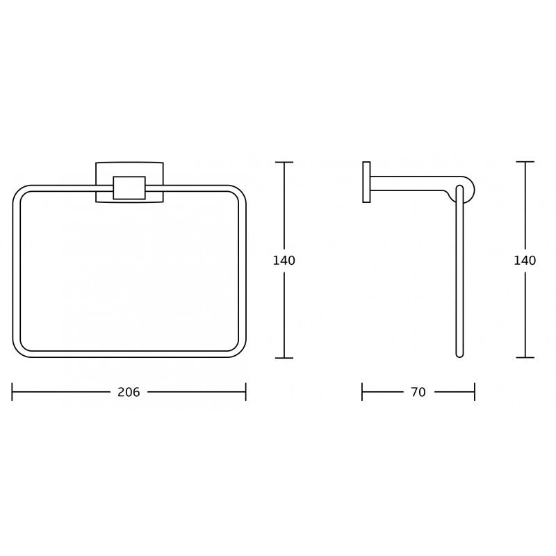 Mexen Zoja towel rack, black - 7019132-70