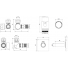 Mexen G00 axial thermostatic set with cover S, white - W903-900-909-20