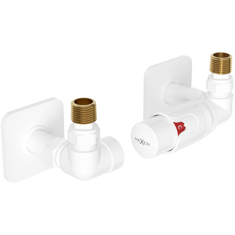 Mexen G00 axial thermostat set with S cover, white - W903-900-909-20