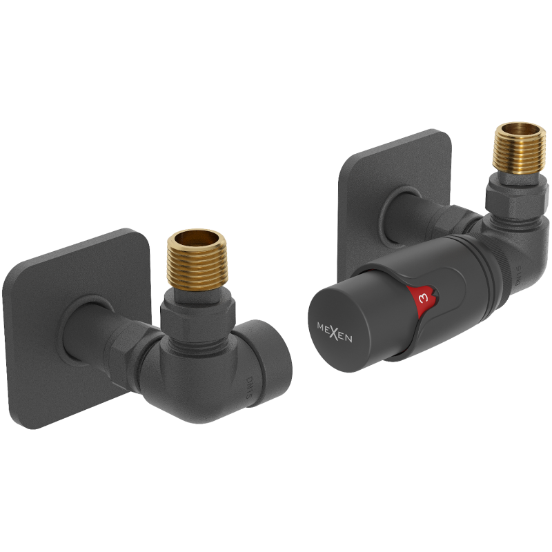 Mexen G00 axial thermostat set with S cover, anthracite - W903-900-909-66