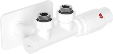Mexen G00 angled thermostatic set with rosette S, Duplex, DN50, white - W907-900-910-20